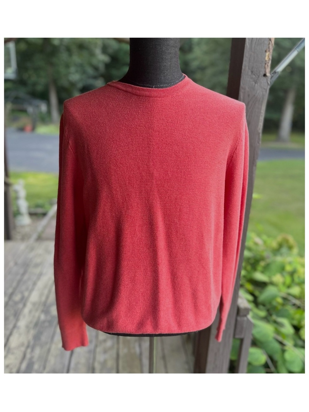 J. Crew Men's Coral Red Cotton Crewneck Sweater Size Large